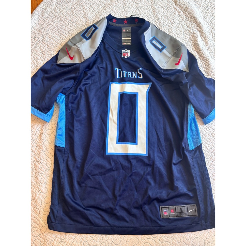 Nike Tennessee Titans Calvin Ridley 0 Navy Blue NFL Jersey Mens Large FLAWS